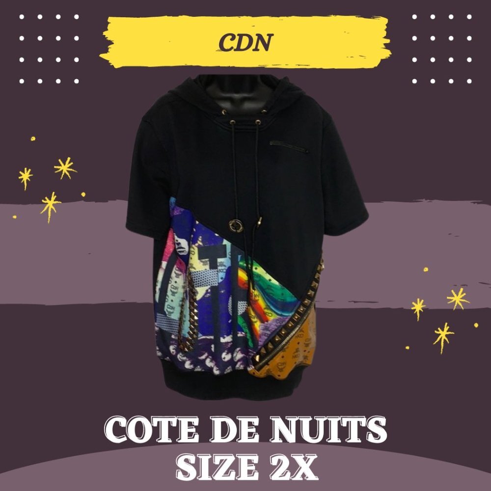 NWT Cote de Nuits short sleeve hoodie 2x